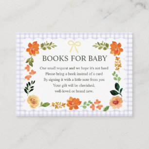 005 Iris Gingham Baby Shower Beilagekarte Begleitkarte