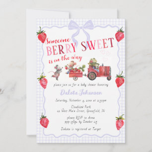005 Iris Gingham Berry Sweet Farm Babyparty Einladung