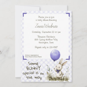005 Iris Lila • Some Bunny Special Baby Shower Einladung