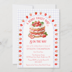 005 Iris Lila Strawberry Shortcake Baby Shower Einladung