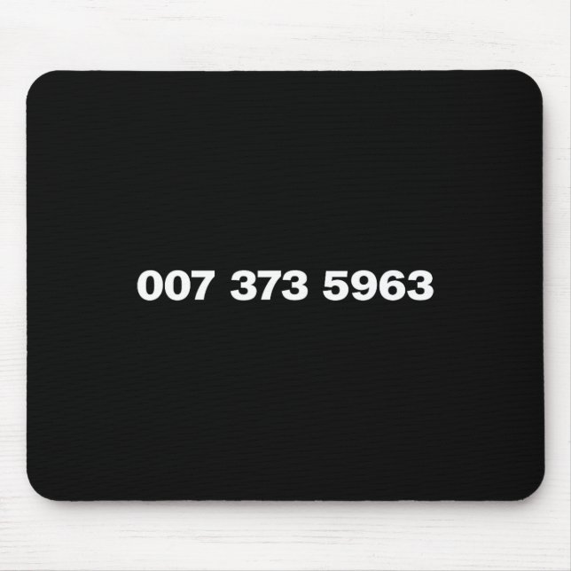 007 373 5963 - Berühmte 90er-Videospielcodes Mousepad (Vorne)
