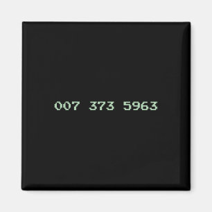 007 373 5963 Videospielcode 1987 80's Retro Games Magnet