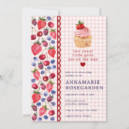 007 rote Beeren-Patch-Cupcake-Baby-Party Einladung