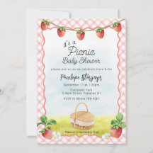 007 Rote Erdbeeren Picknick Baby Shower