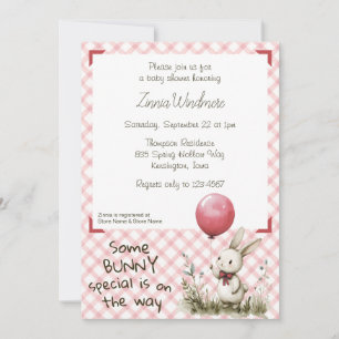 007 Rotwein • Some Bunny Special Baby Shower-Einla Einladung