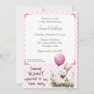 009 Fuchsia Pink • Ein besonderes Häschen-Baby-Sho Einladung