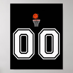 00 Number Basketball Style Vintag White Premium Poster