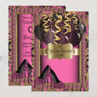 00th Rosa hoher Heels-Leopard des Einladung