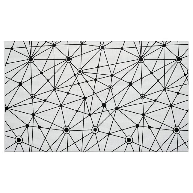 010316 Network - Black on White Stoff (Fat Quarter (45,7 x 55,9 cm))