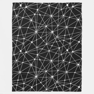 010316 Network - White on Black Fleecedecke