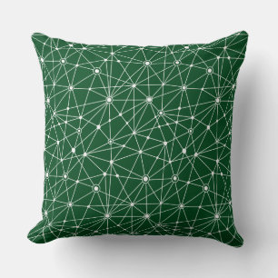 010316 Network - White on Dk Green #02481c Kissen