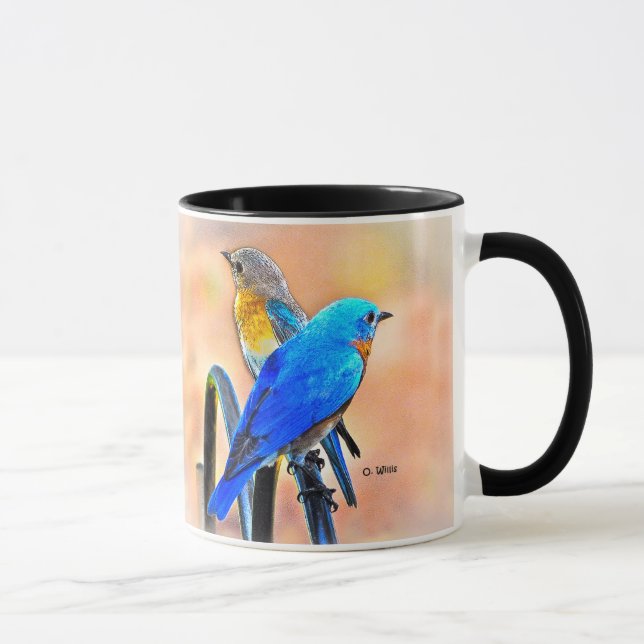 010 Drossel-Liebe 11 Unze-Klassiker-Tasse Tasse (Rechts)