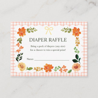 011 Terrakotta-Gingham-Baby-Shower-Windel-Raffel Begleitkarte
