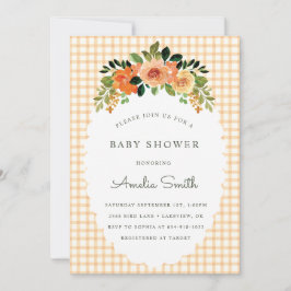 012 Copper Gingham Baby Shower Invitations Einladung