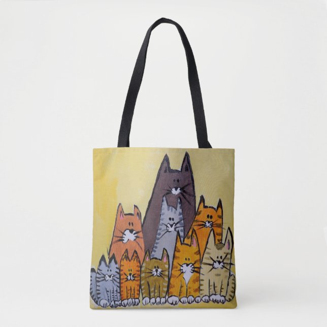 0131 - Neun Katzen Tote Beutel Tasche (Vorderseite)