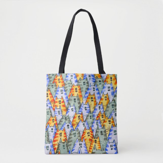 0136 Katzen - Totbeutel Tasche (Vorderseite)
