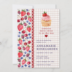 013 Schokoladen-Beeren-Patch-Cupcake-Baby-Party Einladung