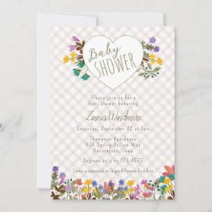 013 Schokoladengarten Herz Florale Babyparty Einladung