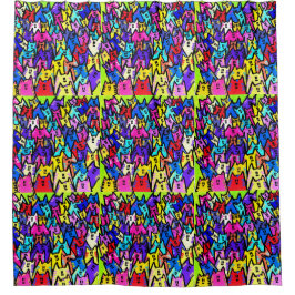 0141 - Katzen-Muster - Duschvorhang