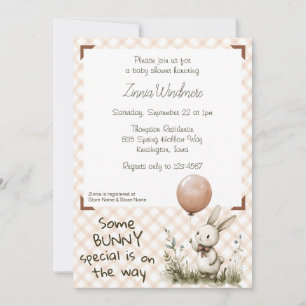 014 Latte Braun • Some Bunny Special Baby Shower Einladung