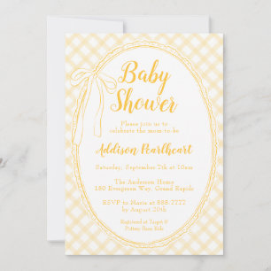 016 Ringelblume Erbstück Spitze Gingham Babyparty Einladung