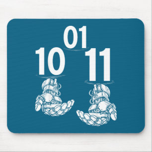 01 10 11 Roboter lustige Hände Roboter Männer Mädc Mousepad