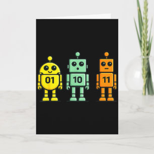 01 10 11 Roboter lustiger Binärcode Roboter 01 10 Karte