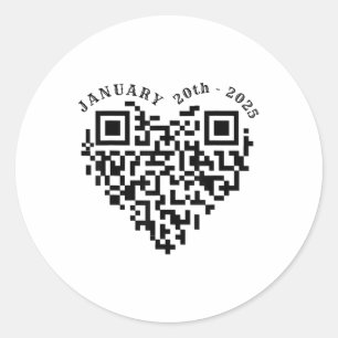 01-20-2025 Funny Trump Dance Troll Qr Scan Preside Runder Aufkleber