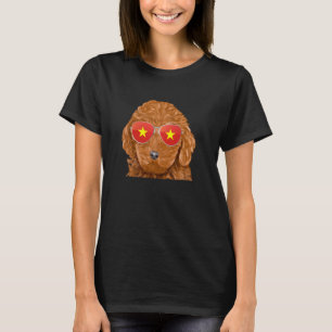 01 Brauner Pudel Hund Vietnam Sonnenbrille T-Shirt