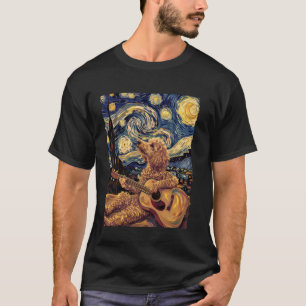 01 Ein POODLE malt eine akustische Gitarre, D T-Shirt