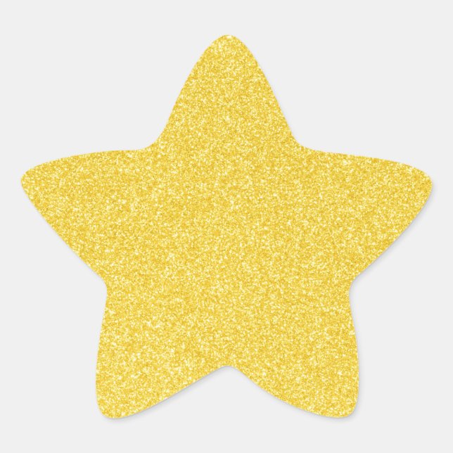 01 Gelber Glitzer Print Glitzern Star Stern-Aufkleber (Vorderseite)