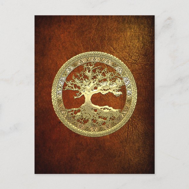 [01] Goldener Baum des Lebens Postkarte (Vorderseite)