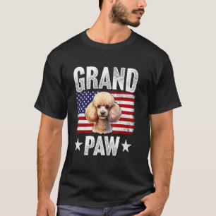 01 Grandpaw Pudel Opa Vatertag USA-Flagge 4 T-Shirt