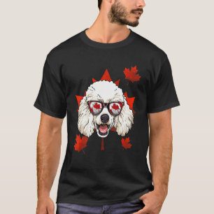 01 Kanadischer Pudel Hund Ahornblatt Patriotisches T-Shirt