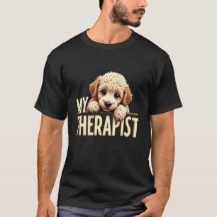 01 Lustiger Welpe Mein Therapeut Pudel Hund T-Shirt