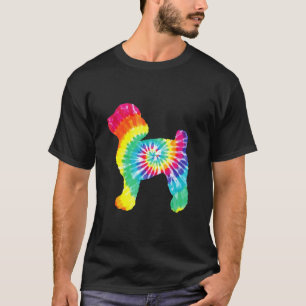 01 Tie-Dye-Hund Hippie Pudel Retro Welpe T-Shirt