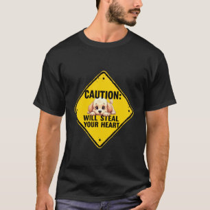01 Warnschild Pudel-Hund Lustiges Geschenk Pudel-W T-Shirt