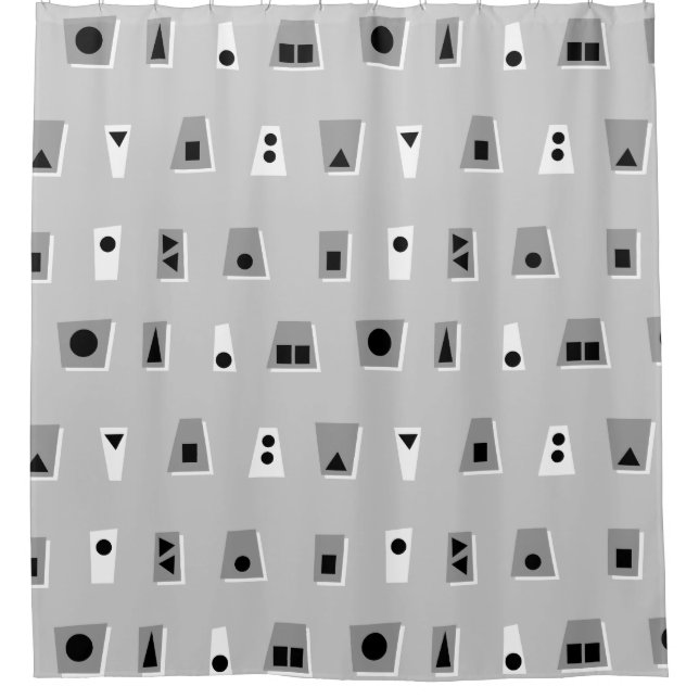020216 - Grau, White und Black on Gray CCCC Duschvorhang (Vorderseite)