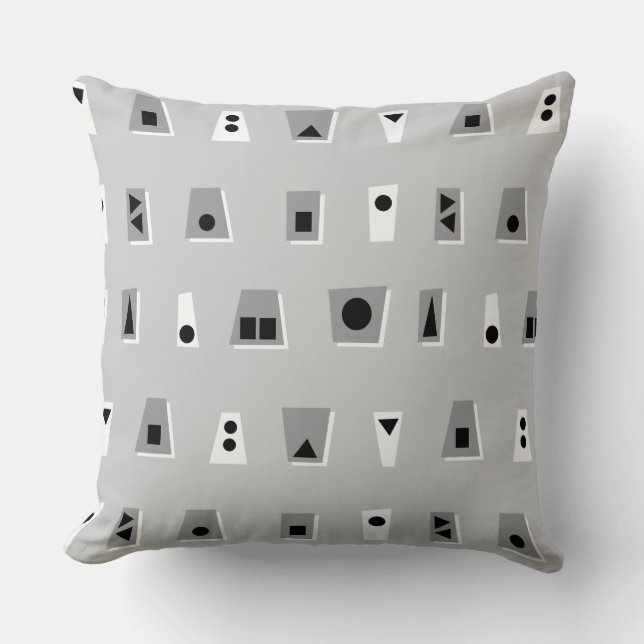 020216 - Grau, White und Black on Gray CCCC Kissen (Vorderseite)