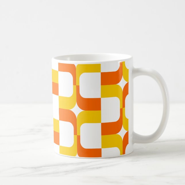 020614 - Bernstein und Orange auf Weiß Kaffeetasse (Rechts)