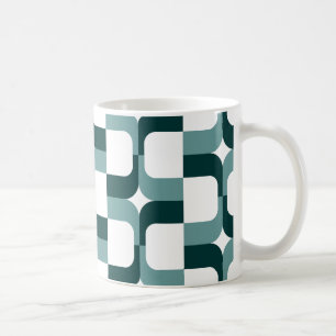 020614 - Ocean Green and Dark Green on White Kaffeetasse