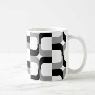 020614 - Schwarz und Grau auf Weiß Kaffeetasse