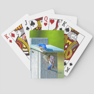 020 cartes de jeu d'emboîtement d'oiseau bleu