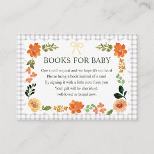 020 Fog Floral Gingham Baby Shower Beilagekarte Begleitkarte