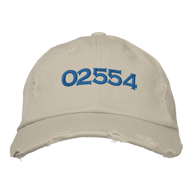 02554 NANTUCKET bestickter Hat Bestickte Baseballkappe (Vorderseite)