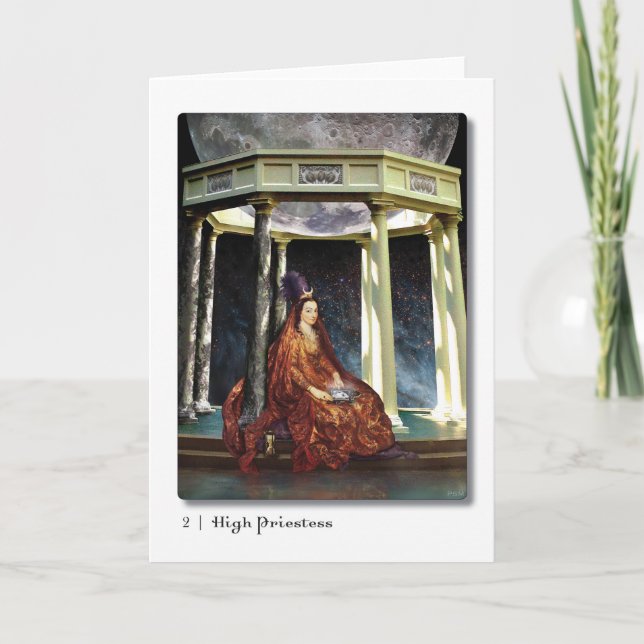 02 Carte de voeux de grande prêtresse Tarot (Devant)