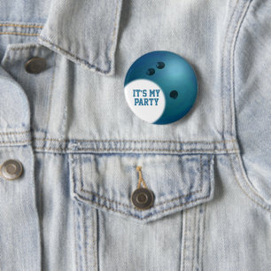 02 von 12 Geburtstag Custom Blue Bowling Ball Button