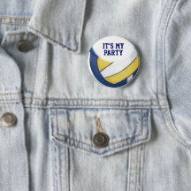 02of12 Benutzerdefinierter Volleyball-Party-Button