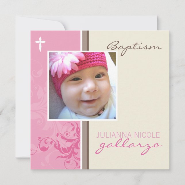 039 Celia: Baptism Lade - posh 2SQ V3 Einladung (Vorderseite)