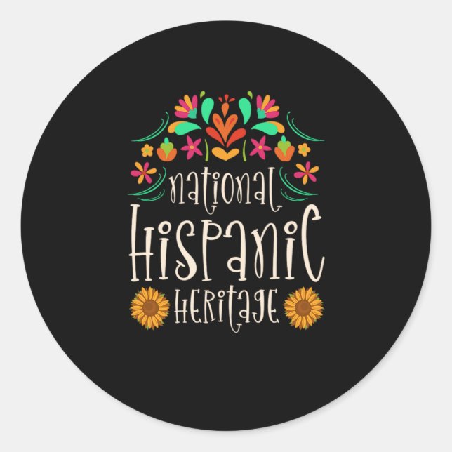 03.National Hispanic Erbe Monat alle Länder. Runder Aufkleber (Vorderseite)